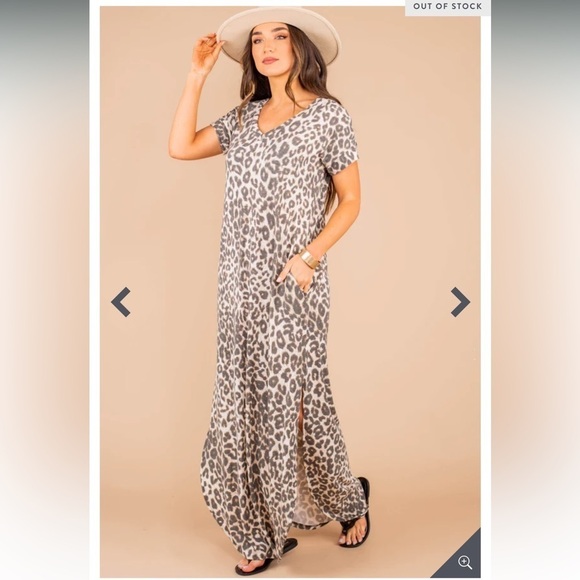 Sweet Love Jen On The Hunt Mocha Brown Leopard Maxi Dress Size S - Picture 2 of 15